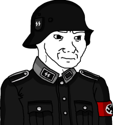 Wojak Neutral/Disapointed Anti-Fandom SS Soldier Meme Template