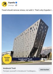 Sand-crawler like hotel, Innsbruck Tivoli, Expedia ad Meme Template