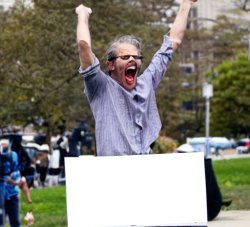 Angry Bigmouth Protester Meme Template