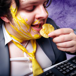 Sweat stained discord moderator eating chips Meme Template