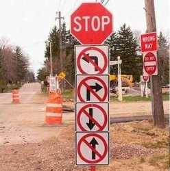 confuisng road signs Meme Template