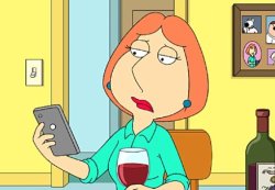 LOIS GRIFFIN LOOKS AT HER PHONE Meme Template