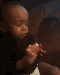 Crying kid eating burger Meme Template