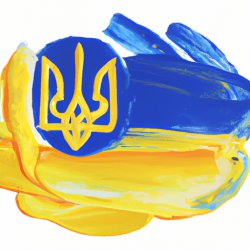 Ukraine Flag with tryzub Meme Template