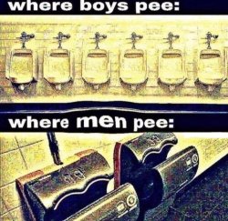 When men pee Meme Template