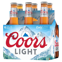 Coors Light Lager Beer, 6 Pack, 12 fl. oz. Bottles, 4.2% ABV Meme Template