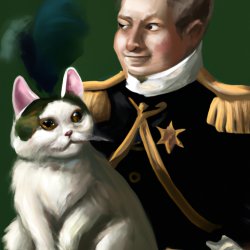 Napoleon with a cat Meme Template