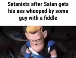 Satan fiddle Meme Template