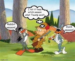 Rabbit season Duck season Twump season Meme Template
