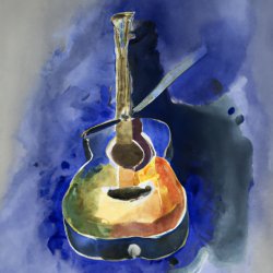 watercolour guitar Meme Template