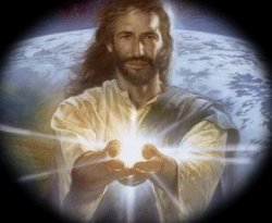 JESUS GIVES US A BALL OF LIGHT Meme Template