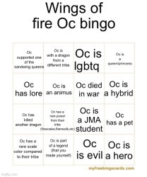 Wings of fire oc bingo Meme Template