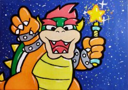 bowser holding the star rod Meme Template