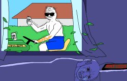 Boomer lawn mower wojak Meme Template