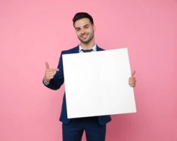 Man holding sign Meme Template