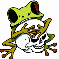 Frog hugging a skull Meme Template