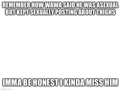 REMEMBER HOW WAWA SAID HE WAS ASEXUAL BUT KEPT SEXUALLY POSTING Meme Template