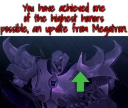 You got Megatron to give you an upvote! Meme Template