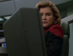 Janeway Looking At Screen Meme Template