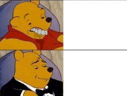 Winnie the Pooh Ugly Tuxedo Meme Template