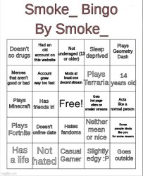 Smoke_ Bingo Meme Template