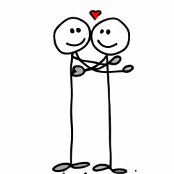 Love hug two stickman Meme Template