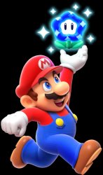 Mario holding blue flower Meme Template