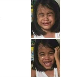 girl crying and smiling Meme Template