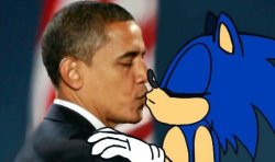 obama kissing sonic Meme Template