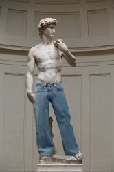 David statue with pants Meme Template