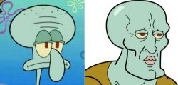 squidward glow up Meme Template