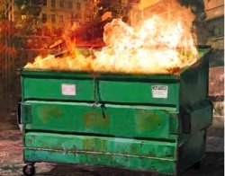 Dumpster Fire GREEN Meme Template