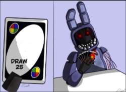 withered bonnie uno draw 25 Meme Template