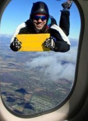 Skydiver with blank sign Meme Template