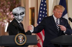 Trump with Alien Meme Template