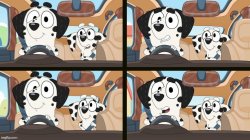 Bluey Chloe dad car Meme Template