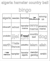 algeria hamster country ball bingo Meme Template
