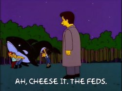 Simpsons. Cheese it. The Feds. Meme Template