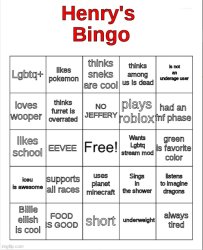 Henry's Bingo Meme Template