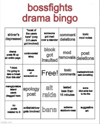 bossfights drama bingo Meme Template