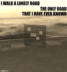 THE ONLY ROAD THAT I HAVE EVER KNOWN; I WALK A LONELY ROAD Meme Template