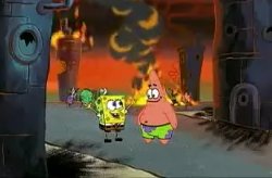 Spongebob & Patrick burn it all Meme Template