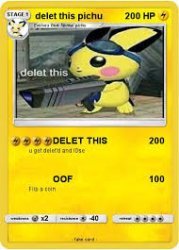 Delet this pichu Meme Template