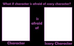 what if character is afraid of scary character Meme Template