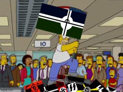 Homer Simpson Eroican War Flag Meme Template