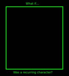 what if blank was a recurring character ? Meme Template