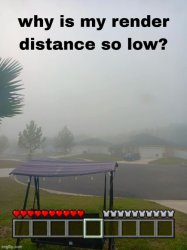 Render distance Meme Template