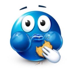 blue emoji eating Meme Template