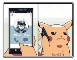 Pikachu phone officer Jenny Meme Template