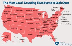 The Most Lewd-Sounding Town Name In Each State Meme Template